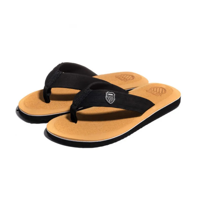 New Sandals Shoes Men Summer Men Flip Flops High Quality Beach Sandals Anti-slip Zapatos Hombre Casual Shoes Man Slippers SuperFye Yellow / 43 SuperFye