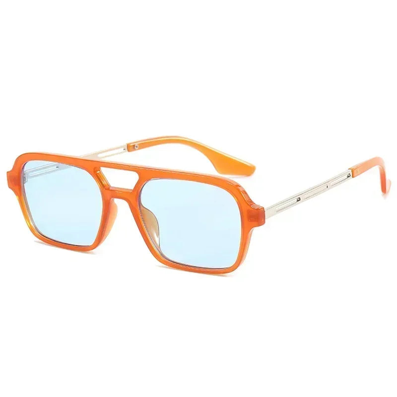 Small Frame Square Sunglasses Woman Brand Designer Fashion Luxury Sun Glasses Female Vintage Hollow Leopard Blue Oculos De Sol SuperFye Orange Blue / other SuperFye