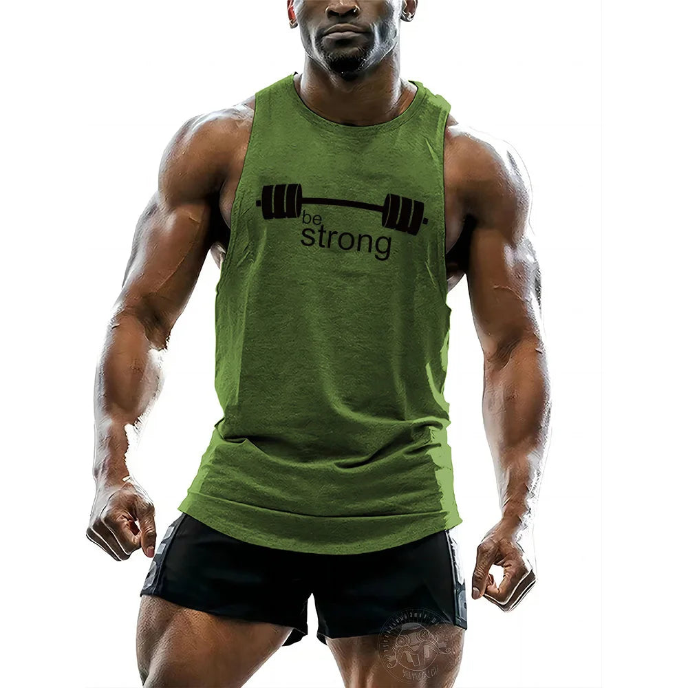 Men's Sleeveless Breathable Fashion Casual Outdoor Fitness Comfortable Quick Drying Vest T-shirt Printed Solid Color Top SuperFye qh / S / No SuperFye