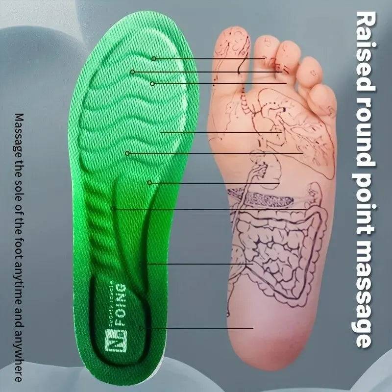 4D Orthopedic Sport Insoles Super Soft Breathable High-elasticity Shock Absorption Running Shoe Pad Anti-pain Deodorant Cushion SuperFye 6078 / EU35-36(230mm) SuperFye