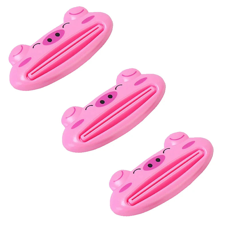 For Home Bathroom 1 Pcs Animal Easy Toothpaste Dispenser Plastic Tooth Paste Tube Toothpaste Squeezer Rolling Holder Cocina SuperFye 3pcs pink pig SuperFye