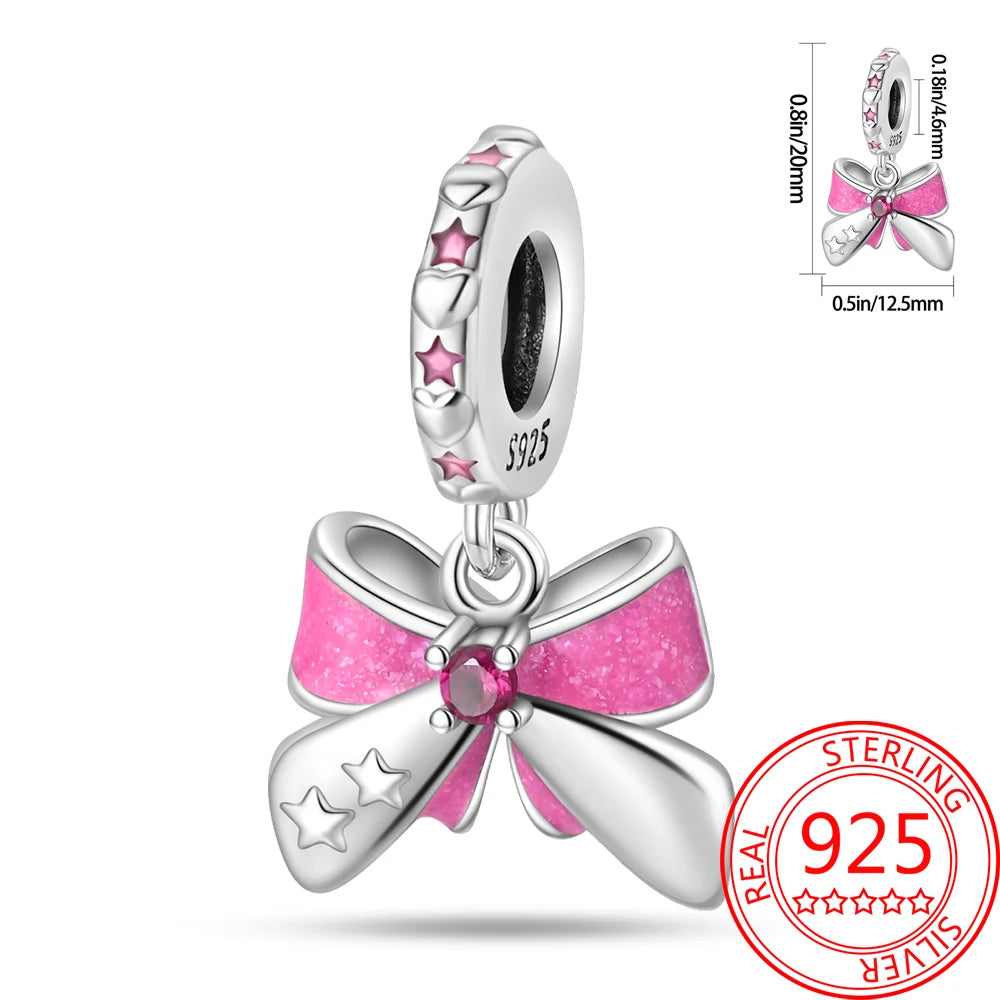 Beautiful 925 Sterling Silver Rose Gold Crown High Heels Flower Starfish Butterfly Charm Pendant Fit Brand Bracelet Jewelry Gift SuperFye PAC940 SuperFye