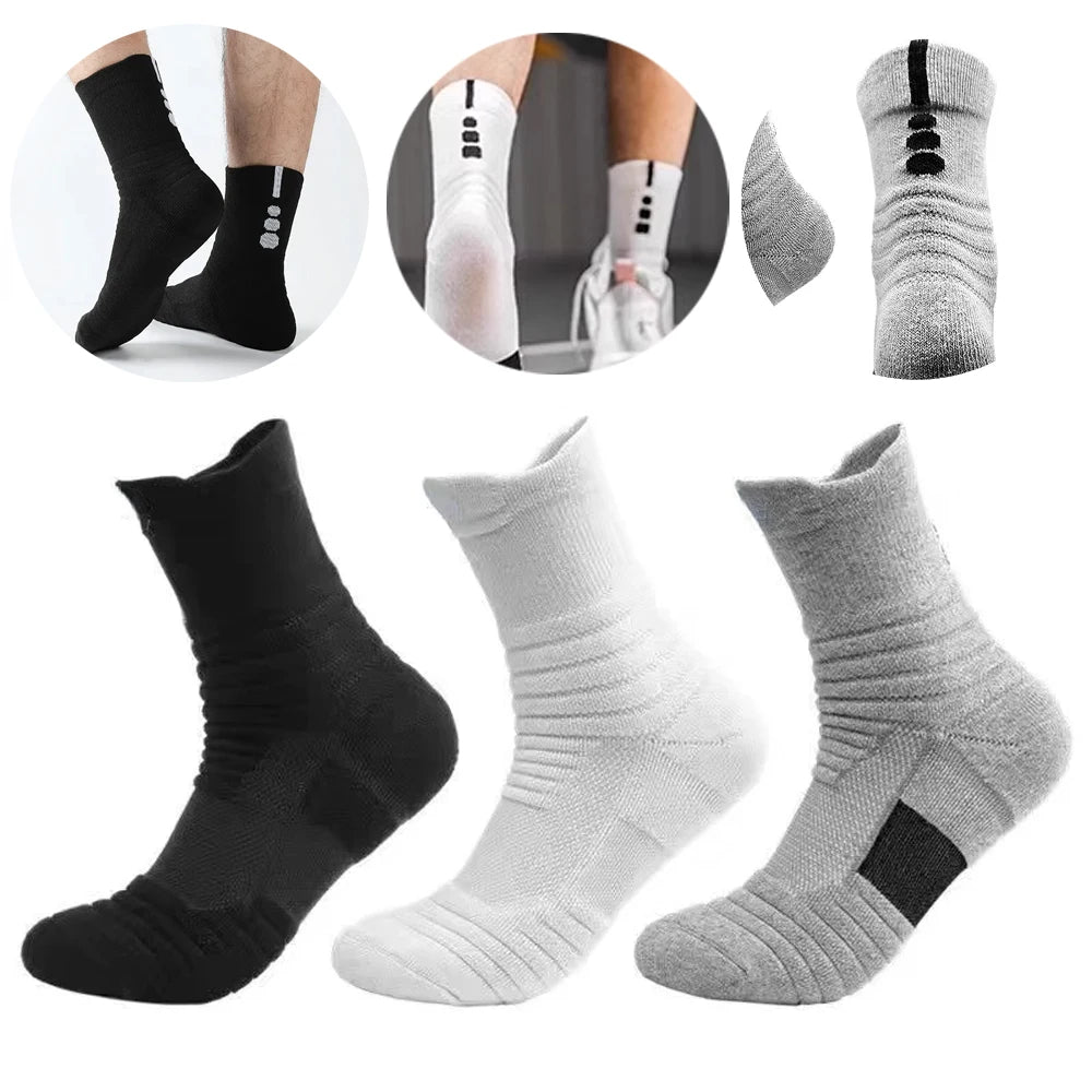 1/3 Pairs Anti-slip Football Socks Men Cotton Sock Short Long Tube Soccer Basketball Sport Socks Breathable Deodorous Sock 39-45 SuperFye 3pairs-short-mixed / EU39-45 SuperFye