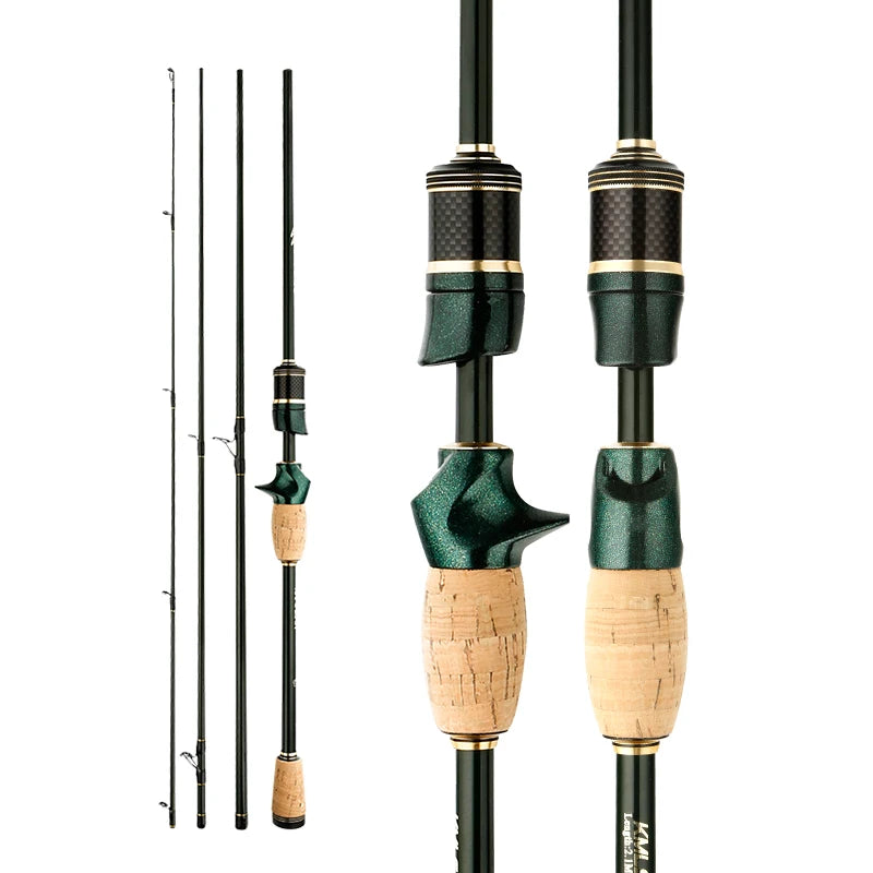 CEMREO Spinning Casting Carbon Fishing Rod 4-5 Sections 1.8m/2.1m/2.4m Portable Travel Rod Spinning Fishing Rods Fishing Tackle SuperFye Spinning / 2.1m SuperFye