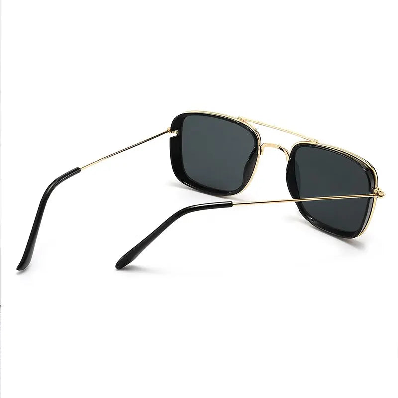 Fashion Sunglasses European and American Metal Small Square Frame Korean Version Glasses Retro Square Sunglasses UV Protection SuperFye black SuperFye