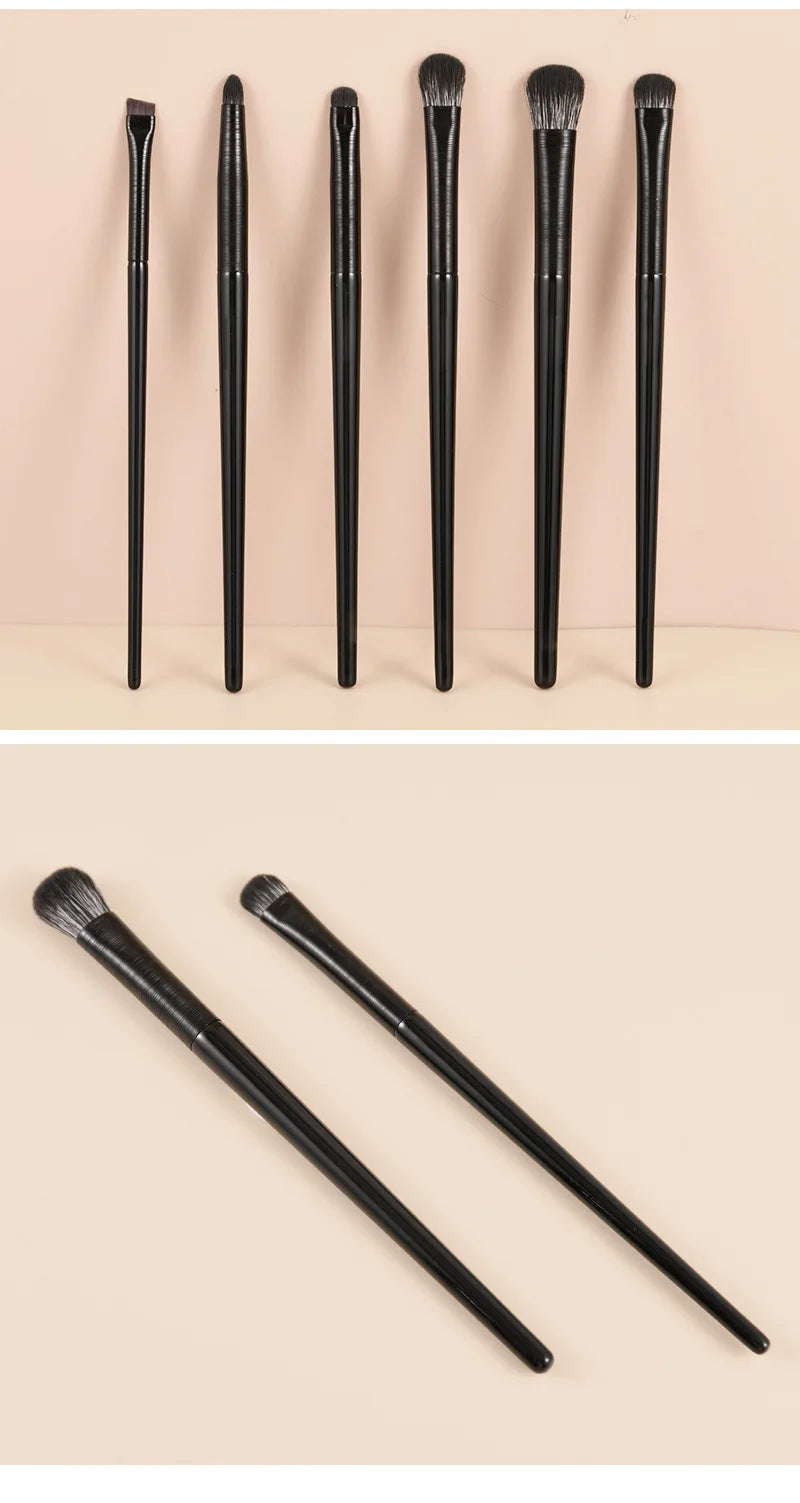 Natural Eye Makeup Brushes Set Eyeshadow Brush Eyebrow Contour Eyeliner Brush Women Eyes Cosmetic Blending Detail Make Up Tools SuperFye 6PCS / CHINA SuperFye