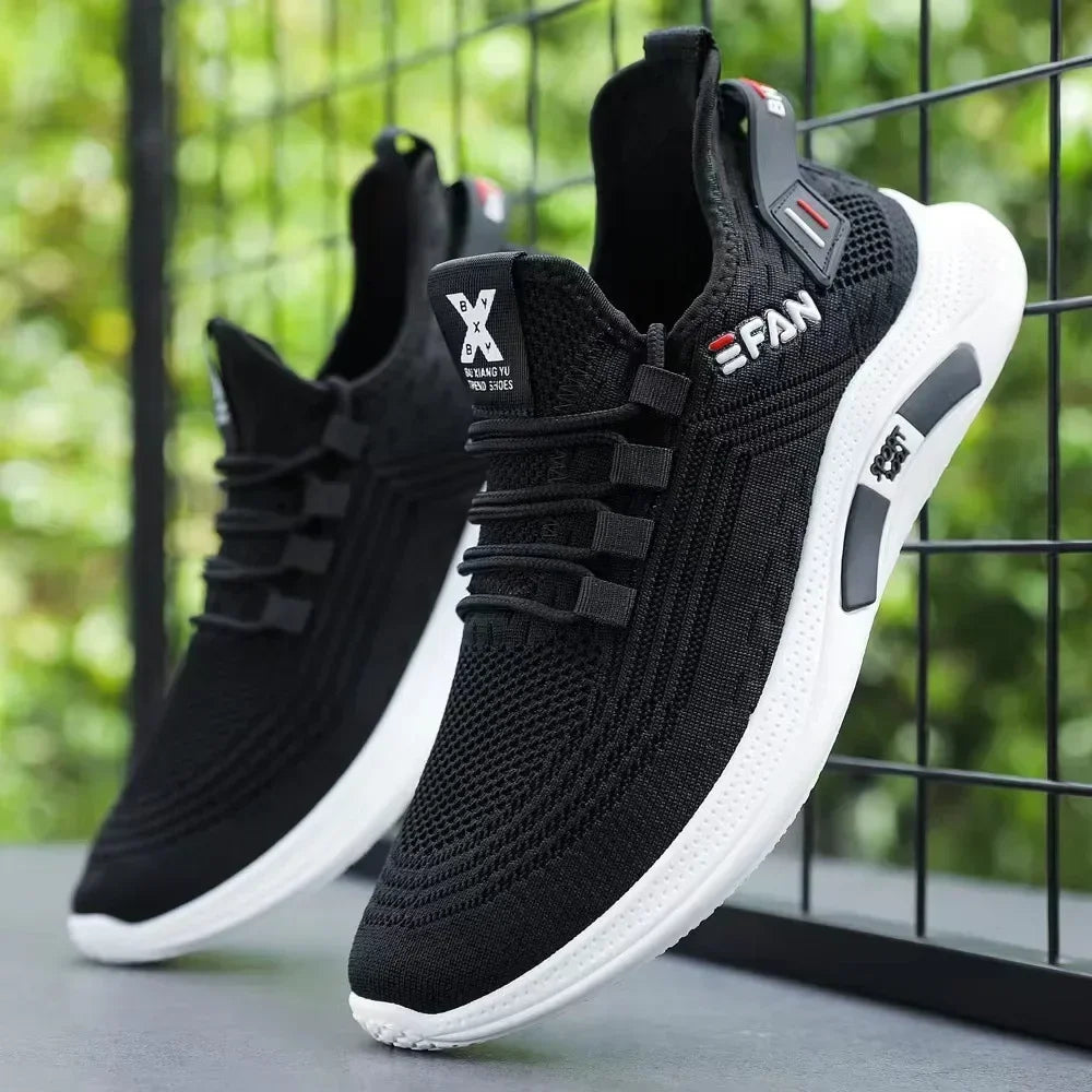 Spring White Casual Shoes Breathable Non-slip Walking Sneakers Men Shoes Outdoor 2024 Comfortable Fashion Lace Up Running Shoes SuperFye black / 43 SuperFye