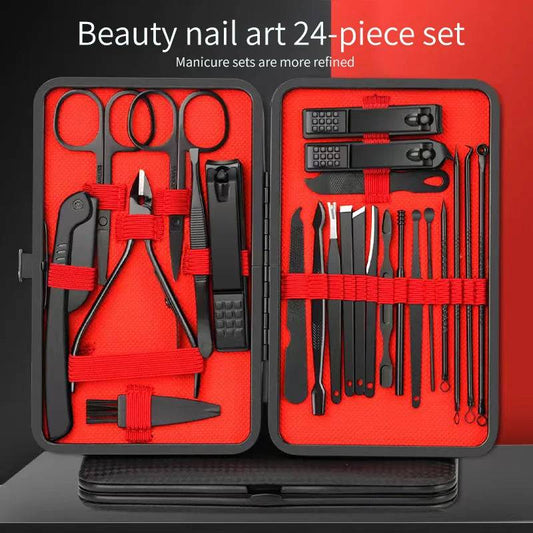 Nail Clipper Set Set Convenient Beauty Tools Nail Clipper Manicure Nail Trimmer Pedicure Knife Ear Peeling Knife Nail Manicure T SuperFye Black 10-piece set SuperFye