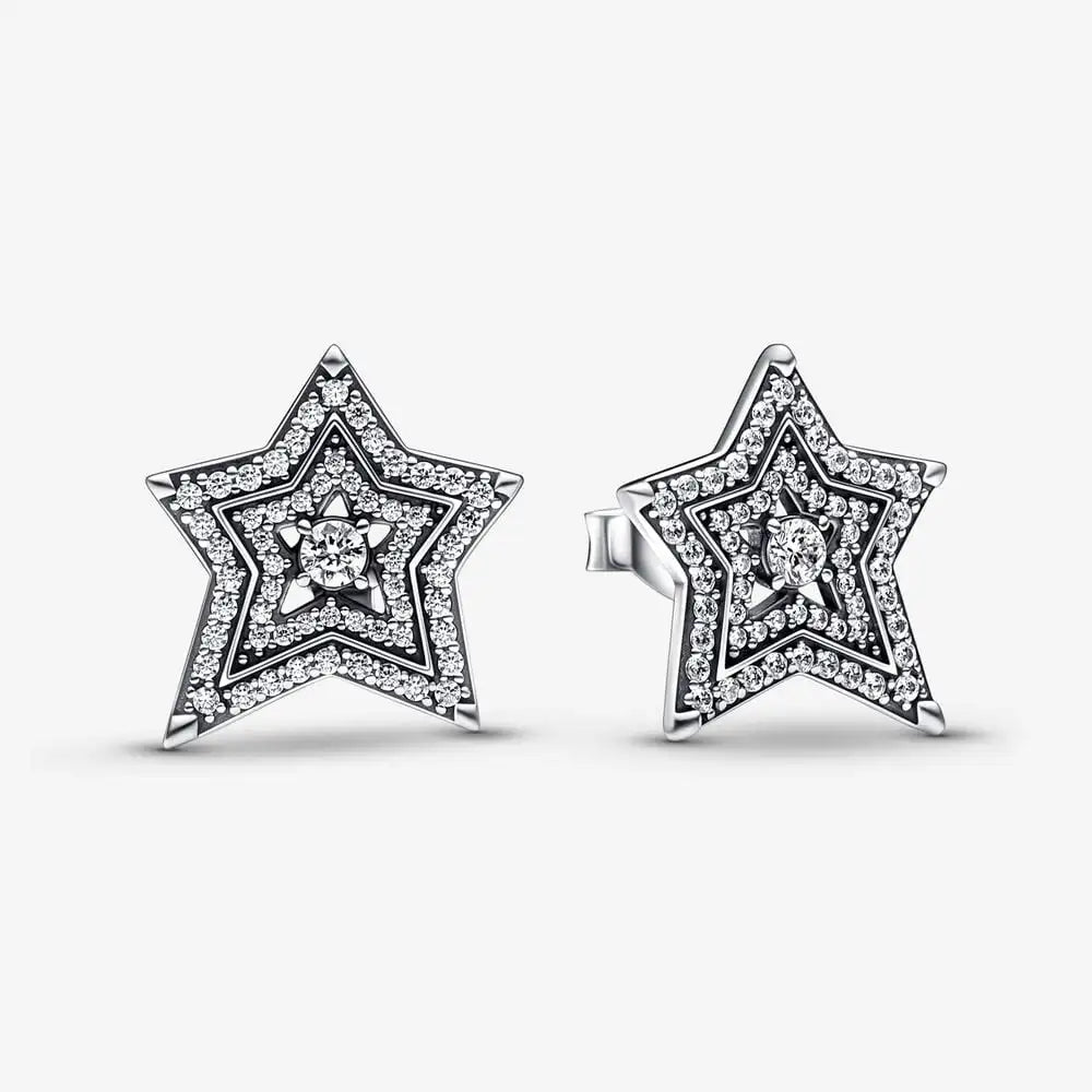 Original 925 Sterling Silver Earrings plata de ley Sparkling Love Heart Ear Studs Earrings for Women Jewelry Gifts SuperFye bue006 SuperFye