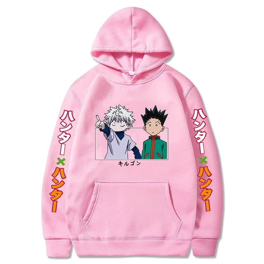 Hunter X Hunter Japan Anime Men Women Hoodies Harajuku Gon Killua Print Plus Size Sweatshirt Unisex Autumn Winter Streetwear