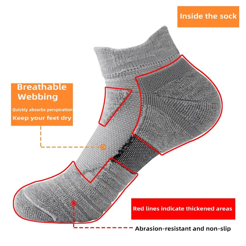 1/3 Pairs Anti-slip Football Socks Men Cotton Sock Short Long Tube Soccer Basketball Sport Socks Breathable Deodorous Sock 39-45 SuperFye 3pairs-short-mixed / EU39-45 SuperFye