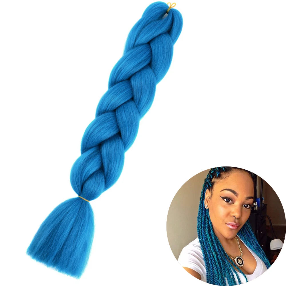 24" Synthetic Yaki Braids Hair kanekalon Ombre Braiding Hair Jumbo Braid Hair Extension For Women Hundreds of colors DIY Hair SuperFye ZITONG-A30 / CHINA / 24inches SuperFye