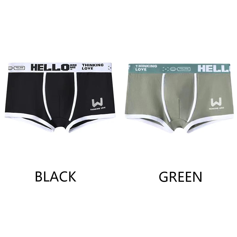 Men Boxer Shorts Panties Cotton Underwear Breathable Soft Fashion Sports SuperFye green / XL / 1pc SuperFye