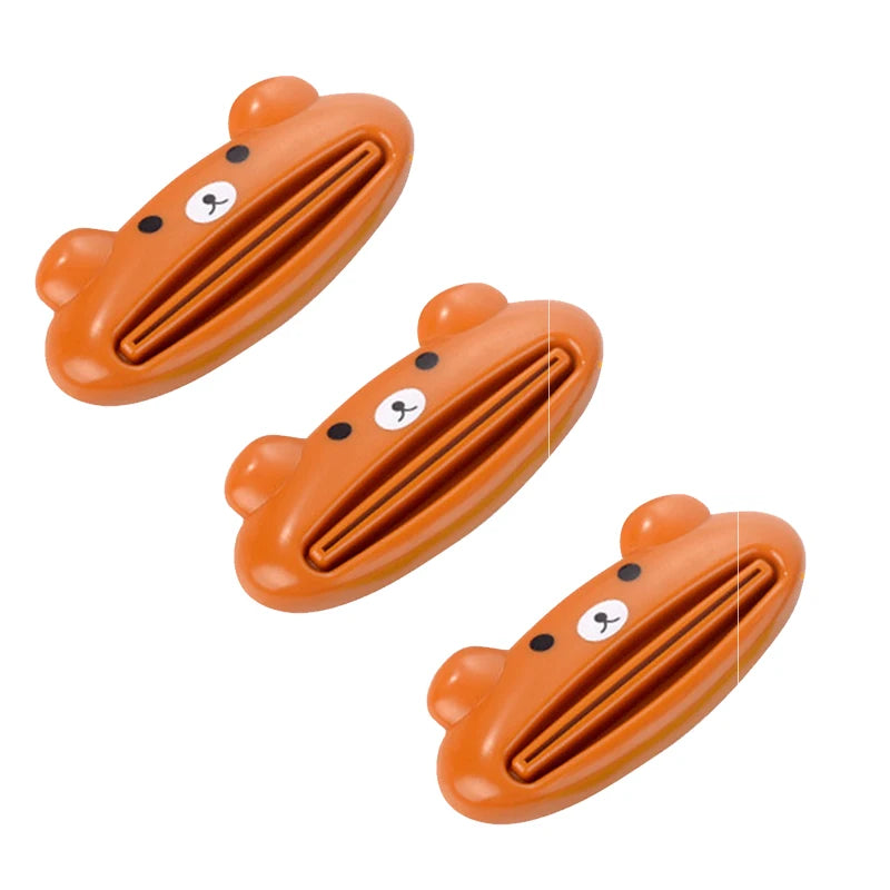 For Home Bathroom 1 Pcs Animal Easy Toothpaste Dispenser Plastic Tooth Paste Tube Toothpaste Squeezer Rolling Holder Cocina SuperFye 3pcs bear SuperFye