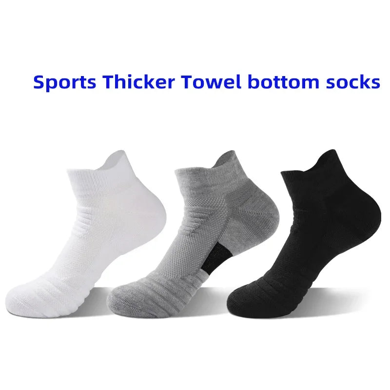 1/3 Pairs Anti-slip Football Socks Men Cotton Sock Short Long Tube Soccer Basketball Sport Socks Breathable Deodorous Sock 39-45 SuperFye 3pairs-short-mixed / EU39-45 SuperFye