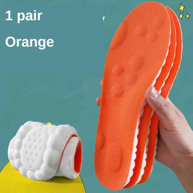 1Pair 4D Soft Shoes Insoles for Feet Plantar Fasciitis Insole Arch Support Orthopedic Inserts Sports Shock Absorption Shoe Pads SuperFye Orange / EU39-40 SuperFye