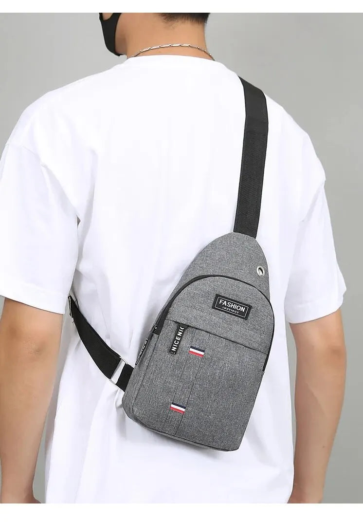 Chest Bag Men's One Shoulder Crossbody Bag Large Capacity Outdoor Sports And Leisure Fashion Small Shoulder Bag Large Capacit SuperFye Grey SuperFye