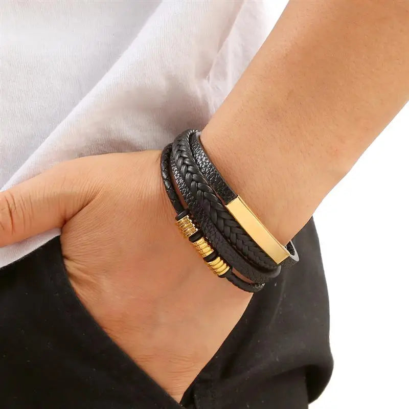 Classic Men's Leather Bracelet New Style Hand-woven Multi-layer Combination Accessory Fashion Man Jewelry Wholesale Dropshipping SuperFye L1 / 21cm SuperFye