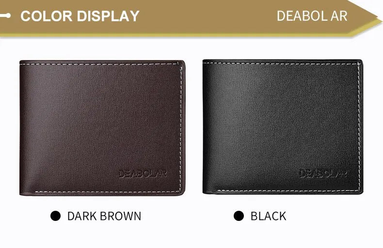 Pu Leather Men Short Wallet Thin Style Folding Young Men Credit Card Holder Wallet SuperFye Black SuperFye