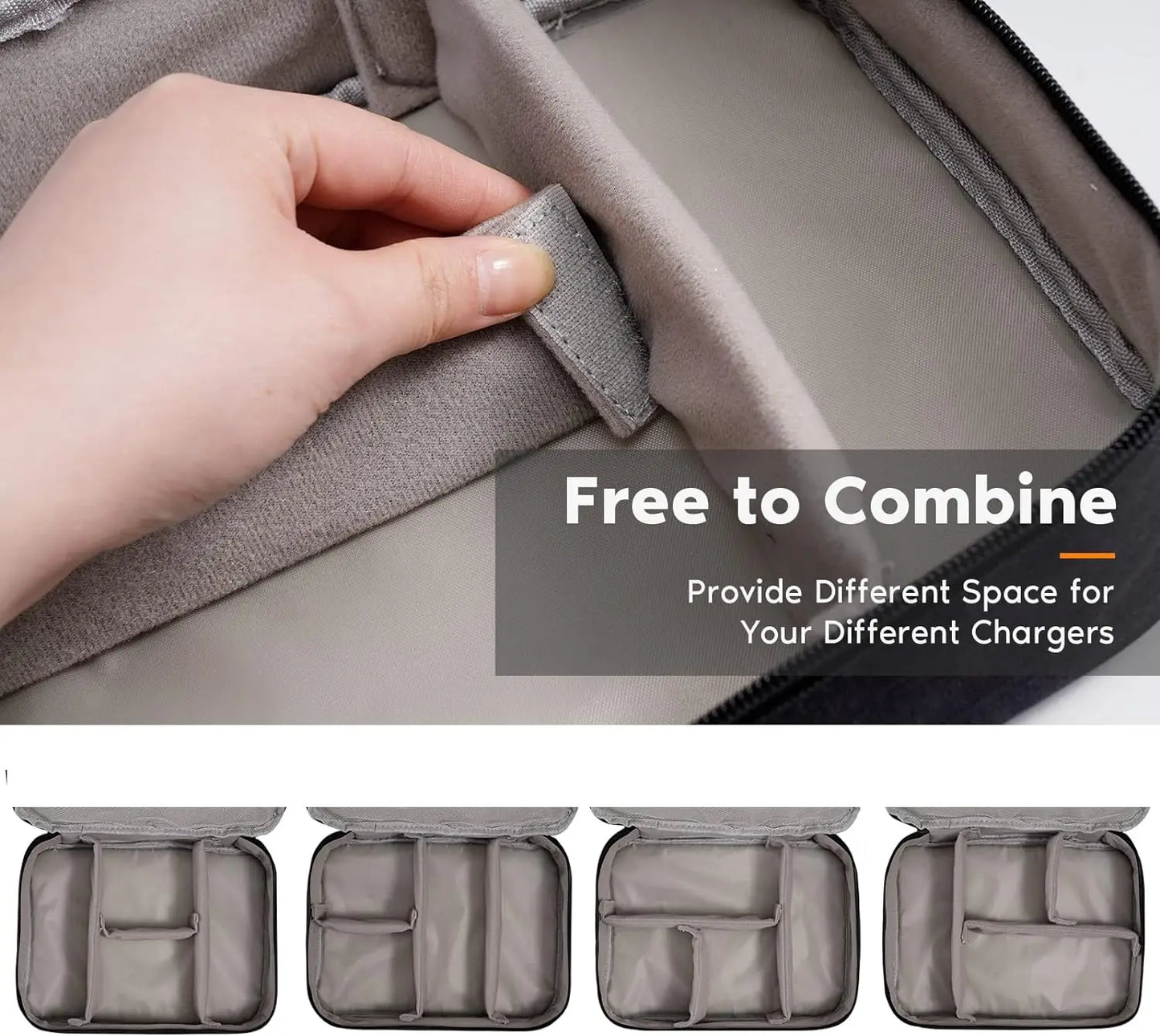 Cable Storage Bag Waterproof Digital Electronic Organizer Portable USB Data Line Charger Plug Storage Bag Travel Cable Organizer SuperFye BG11 Black SuperFye