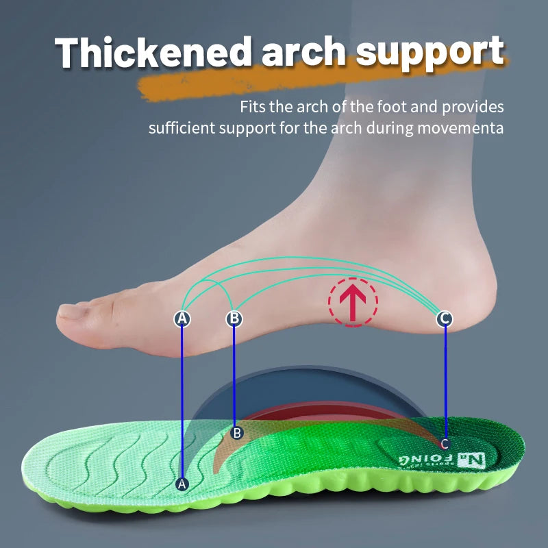 4D Orthopedic Sport Insoles Super Soft Breathable High-elasticity Shock Absorption Running Shoe Pad Anti-pain Deodorant Cushion SuperFye 6078 / EU35-36(230mm) SuperFye