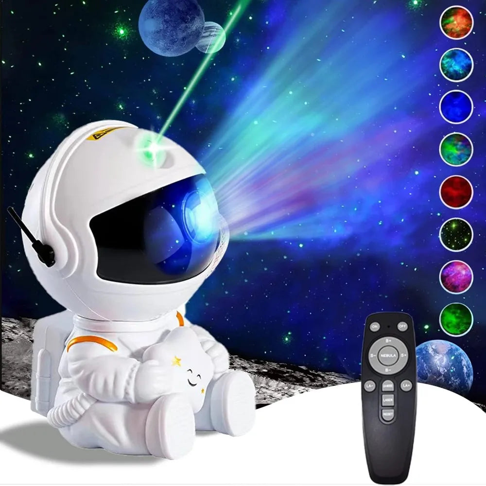 Star Projector Galaxy Night Light Astronaut Space Projector Starry Nebula Ceiling LED Lamp for Bedroom Home Decorative kids gift SuperFye White A SuperFye