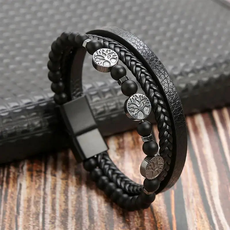 Classic Men's Leather Bracelet New Style Hand-woven Multi-layer Combination Accessory Fashion Man Jewelry Wholesale Dropshipping SuperFye L1 / 21cm SuperFye