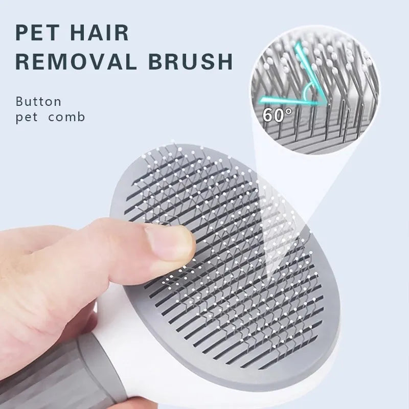 Pet Dog Brush Cat Comb Self Cleaning Pet Hair Remover Brush For Dogs Cats Grooming Tools Pets Dematting Comb Dogs Accessories SuperFye Blue SuperFye