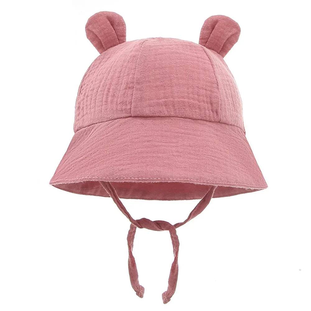 2022 New Autumn Baby Sun Hat Children Outdoor Rabbit Ear Beach Caps Boy Girl Panama Hat Unisex Beach Bucket Hats Bunny Hat SuperFye pink SuperFye