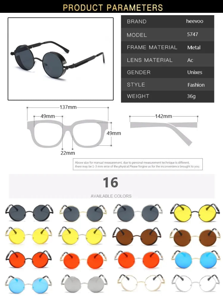 Metal Steampunk Sunglasses Men Women Fashion Round Glasses Brand Designer Vintage Sun Glasses High Quality Oculos de sol 2021 SuperFye Silver / CHINA / 1 pcs SuperFye