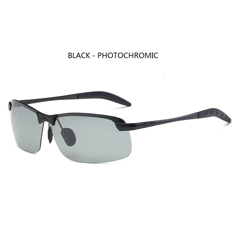 Men Photochromic Polarized Sunglasses Driving Fishing Chameleon Glasses Change Color Sun Glasses Day Night Vision UV400 Eyewear SuperFye BLACK - CHAMELEON SuperFye