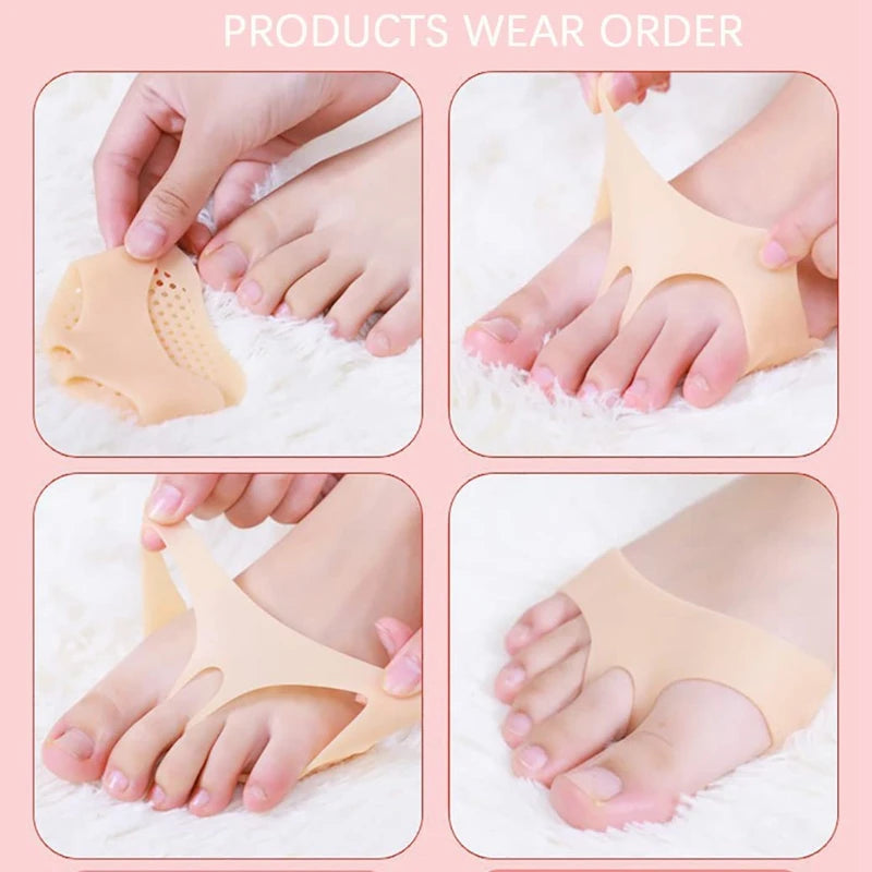 Silicone Forefoot Pad Metatarsal Pads for Women High Heels Half Insoles Foot Pain Relief Inserts Foot Blister Care Gel Cushions SuperFye WHITE / CHINA SuperFye