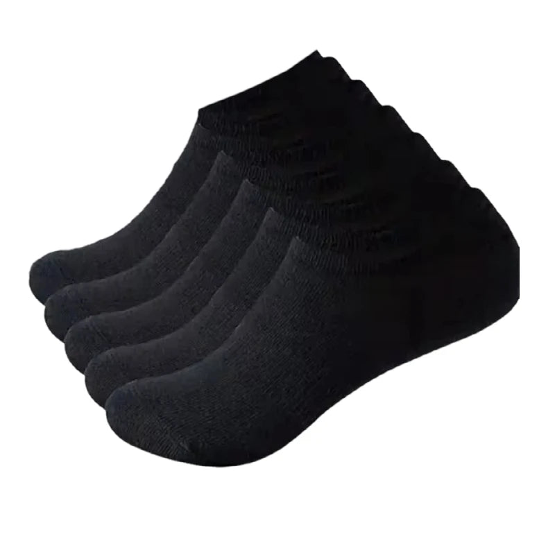 5Pairs Breathable Cotton Sports Stockings Men Bamboo Fiber Autumn and Winter Men Socks Sweat Absorption Deodorant Business Sox SuperFye 5 pairs black / EU39-44 SuperFye