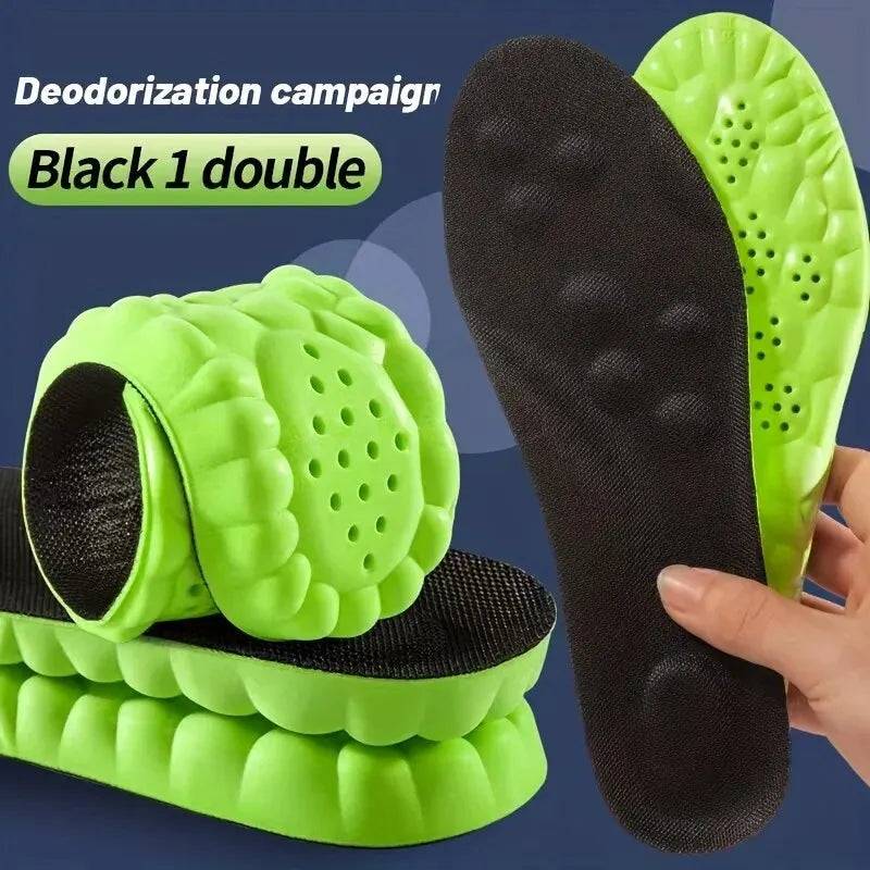 4D Orthopedic Sport Insoles Super Soft Breathable High-elasticity Shock Absorption Running Shoe Pad Anti-pain Deodorant Cushion SuperFye 6078 / EU35-36(230mm) SuperFye