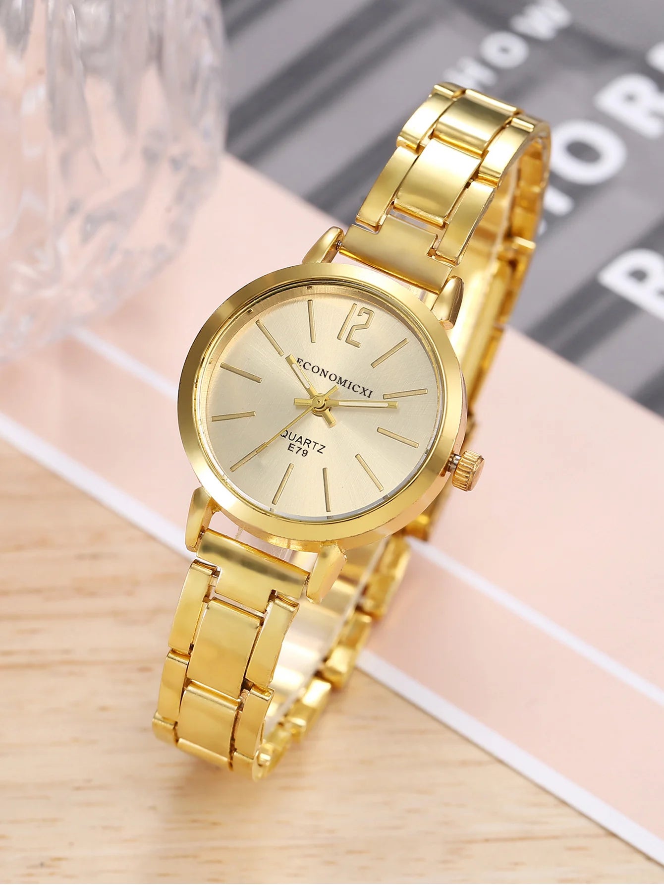 2pcs Set Watch Luxury Women Simple Dial Hollow Strap Fashion Gold Bracelet Quartz Wristwatch Student Ladies Watches Reloj Mujer SuperFye Other SuperFye