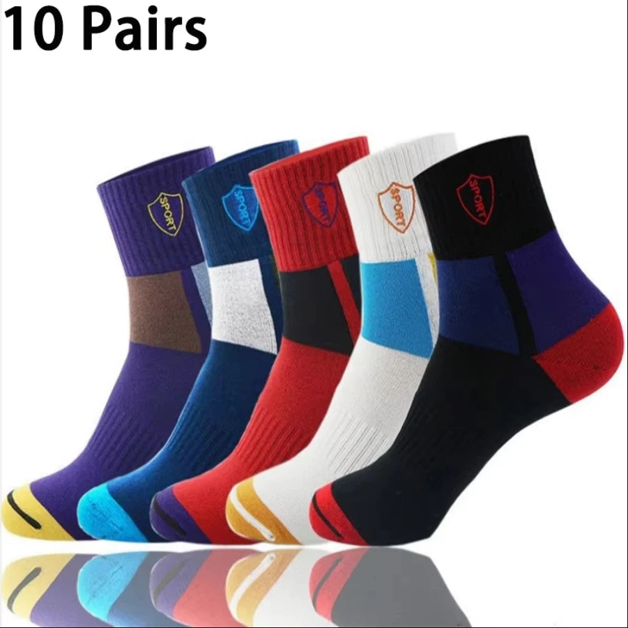 5Pairs Breathable Cotton Sports Stockings Men Bamboo Fiber Autumn and Winter Men Socks Sweat Absorption Deodorant Business Sox