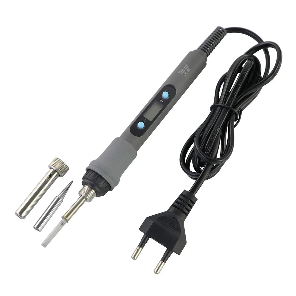 60W/80W Electric Soldering Iron Adjustable Temperature Digital Display Electronic Welding Repair Tools With Solder Tin Iron Tips SuperFye 80W Set-2 / 110V US Plug SuperFye