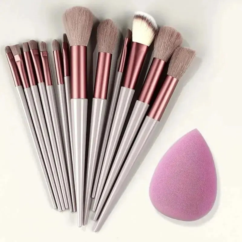 Makeup Brush Set Soft Fluffy Professiona Cosmetic Foundation Powder Eyeshadow Kabuki Blending Make Up Brush Beauty Tool Makeup SuperFye 13pcs brown egg SuperFye