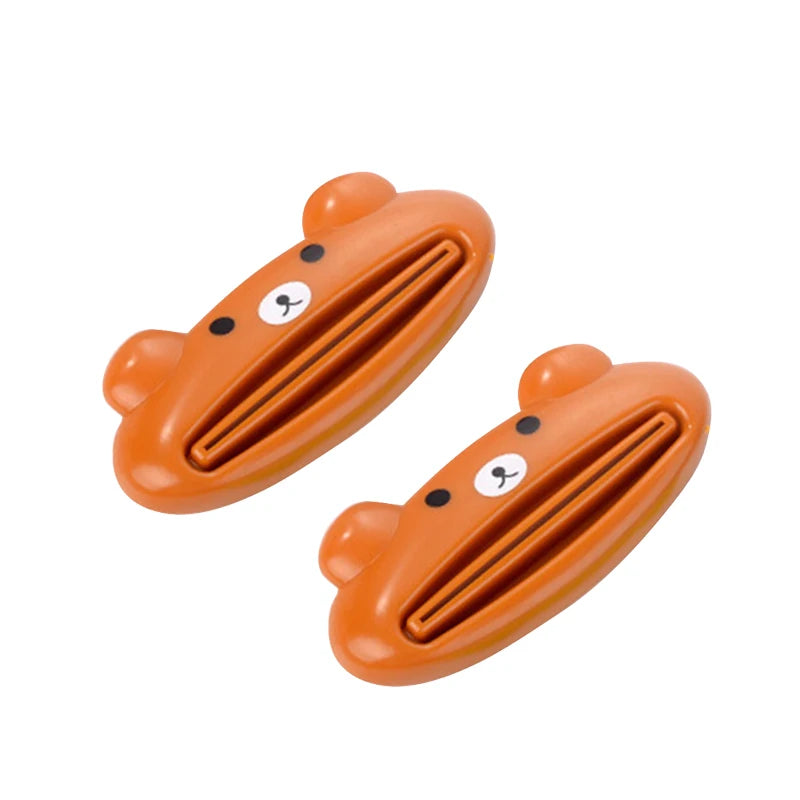 For Home Bathroom 1 Pcs Animal Easy Toothpaste Dispenser Plastic Tooth Paste Tube Toothpaste Squeezer Rolling Holder Cocina SuperFye 2pcs bear SuperFye