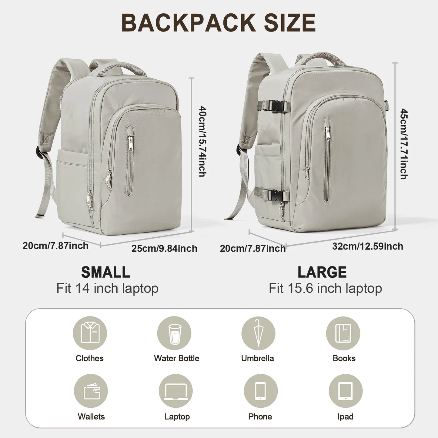 Laptop Bag Travel Backpack for Women Large Capacity Easyjet Carry-Ons 45x36x20 Backpack Ryanair 40x20x25, Men's Cabin Backpack SuperFye Light Brown / S SuperFye