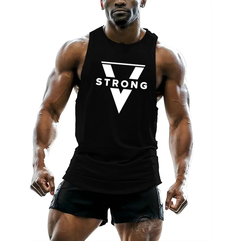 Men's Sleeveless Breathable Fashion Casual Outdoor Fitness Comfortable Quick Drying Vest T-shirt Printed Solid Color Top SuperFye qh / S / No SuperFye