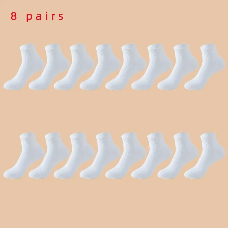 3/5/8/20 pairs of men's and women's Christmas socks, autumn and winter coral fleece casual warm mid tube socks, fashionable SuperFye White 8 pairs / EU 37-44 SuperFye