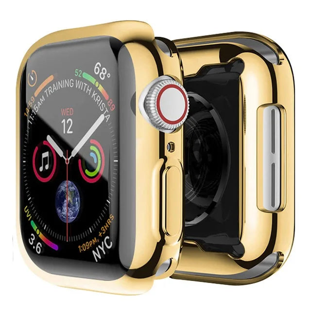 Screen Protector for Apple Watch Case Ultra 2 49 41 44 40 45 42mm TPU Bumper Cover Accessories for iWatch Series 10 9 8 7 SE 6 4 SuperFye Gold / Series Ultra1 2 49MM SuperFye