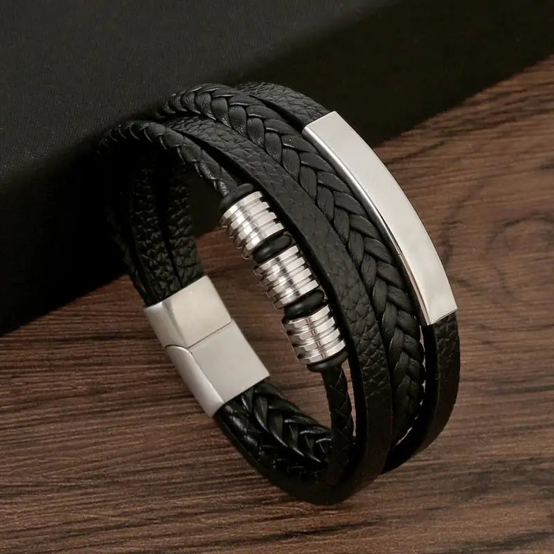 Classic Men's Leather Bracelet New Style Hand-woven Multi-layer Combination Accessory Fashion Man Jewelry Wholesale Dropshipping SuperFye L1 / 21cm SuperFye