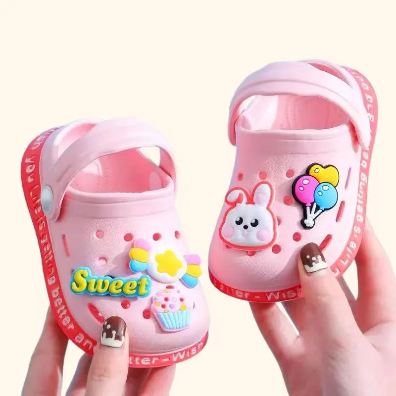 Summer Kids ShoesSandals Hole Children's Shoes Slippers Soft Anti-Skid Cartoon Design Hole Baby Shoes Sandy Beach For Boys Girls SuperFye style 7 / 24 (insole 15cm) SuperFye