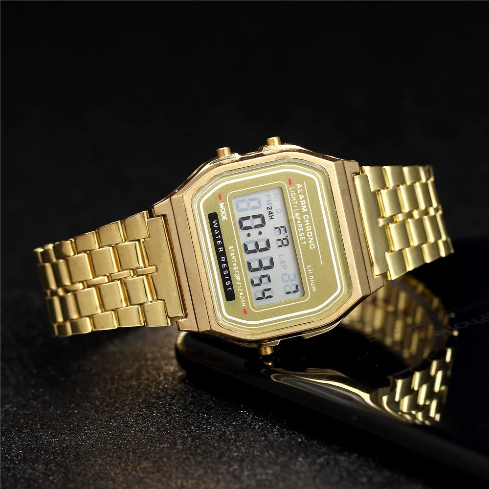 2024 Digital Watches For Men Sports Waterproof Bracelet Clock Gold Electronice LED Wristwatch Women Casucal montre homme relogio SuperFye 212 Black SuperFye