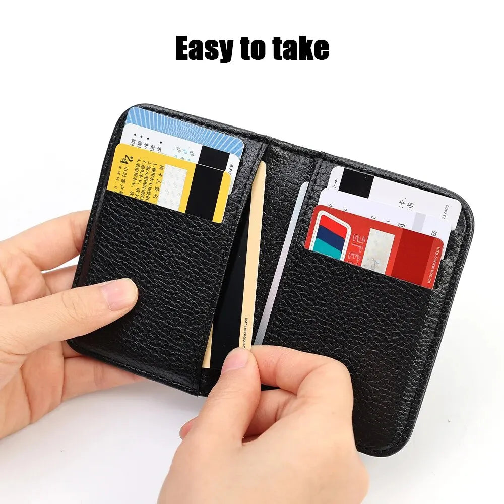 Portable Super Slim Soft Wallet for Men PU Leather Mini ID Credit Card Wallet Purse Card Holders Wallet Thin Small Short Wallets SuperFye Coffee SuperFye