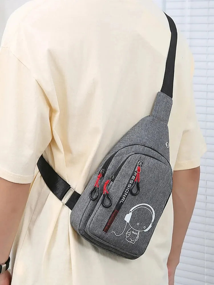 Men's Chest Bag 2024 New Casual Fashion Shoulder Bag Male Hand Crossbody Korean Cycling Backpack SuperFye Huise SuperFye