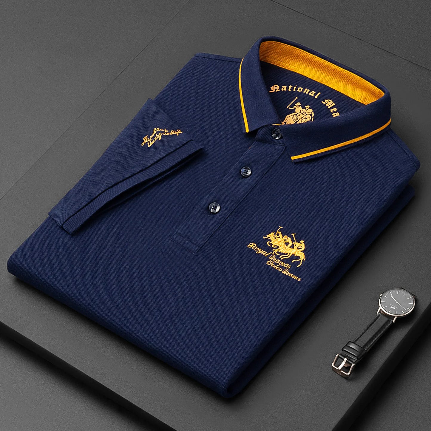 New Summer Korean Embroidered Polo Shirt Men's Luxury Top Casual Lapel Short Sleeve T-shirt Fashion Anti-wrinkle Men T Shirt SuperFye Blue / M SuperFye