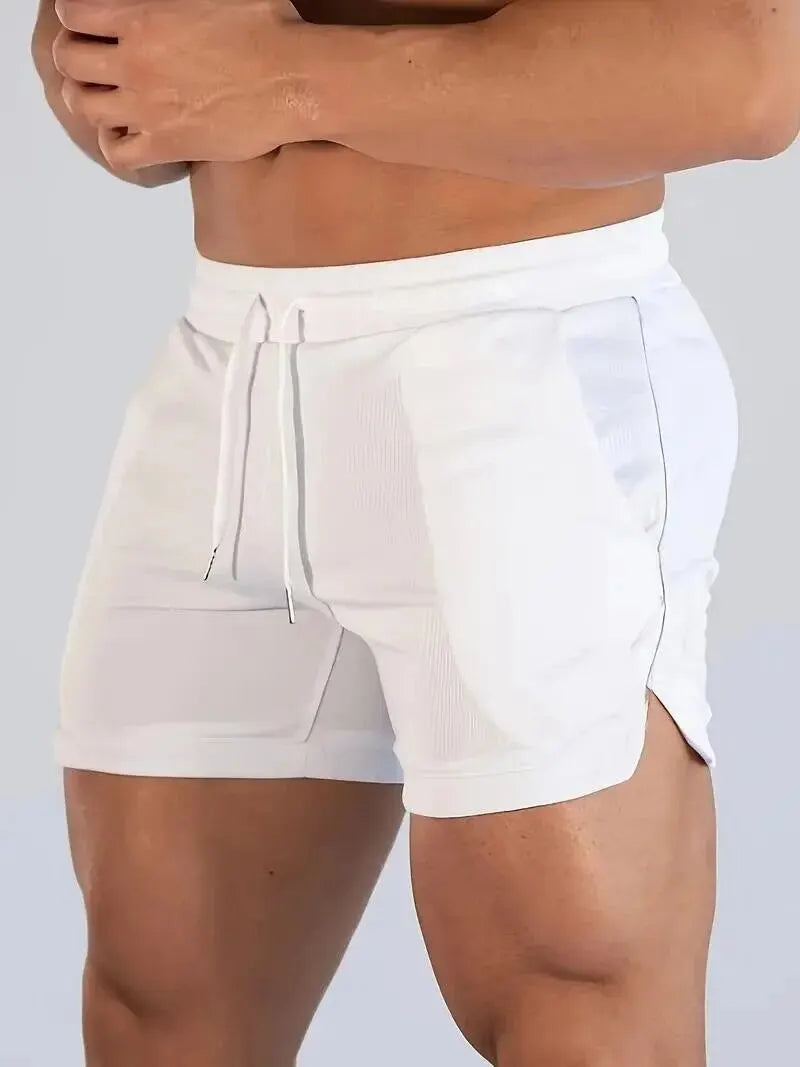 Summer Men's Fitness Shorts Gym Shorts Gyms Short Pants Run Hiking Sportswear Running Shorts Men Sports Jogging SuperFye WHITE / M SuperFye